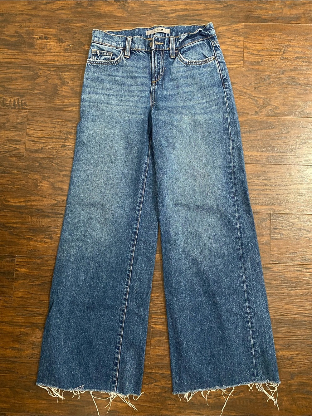 Joe's Jeans Blue Wide-Leg Raw Hem Denim